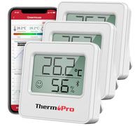 Thermopro TempPro TP357 3 Pièces Petit Hygrometre Interieur Connecté Bluetooth de Thermomètre Intérieur, Thermomètre Connecté Utilisé avec Smart APP, pour Le Bureau à Domicile Thermometre de Reptile