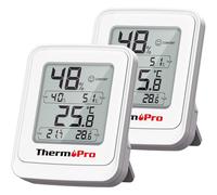 ThermoPro Thermo-hygromètre Numérique, thermomètre extérieur avec affichage des températures max/min, étanchéité IPX5, idéal pour les plantes d'intérieur, tentes de culture et le jardin, 2 Pièces