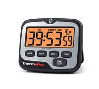 ThermoPro TM01 Minuterie de Cuisine Numérique avec Grand Écran LCD, Volume de L'alarme Multifonction Réglable, Compte à Rebours Rétro-éclairé