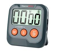 ThermoPro TM03W Minuteur de Cuisine Numérique avec Grand Écran LCD Volume de Alarme à Gros Chiffres Minuterie Réglable Horloge Compte à Rebours Multifonctionnel