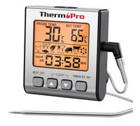 ThermoPro TP16S Thermomètre à Viande numérique précis pour fumoir, Cuisson, Barbecue, avec Mode minuterie et rétroéclairage