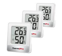 ThermoPro TP49-3 Petit Hygromètre Numérique Thermomètre Intérieur Thermomètre D'ambiance Moniteur de Température et Humidimètre pour Le Confort du Bureau à Domicile Thermomètre de Reptile, 3 Pièces