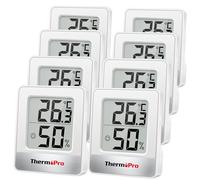 ThermoPro TP49-8 Petit Hygromètre Numérique Thermomètre Intérieur Thermomètre D'ambiance Moniteur de Température et Humidimètre pour Le Confort du Bureau à Domicile Thermomètre de Reptile, 8 Pièces