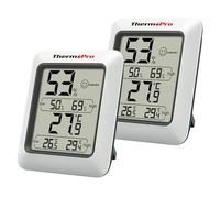ThermoPro TP50 Hygromètre Numérique Thermomètre Intérieur Thermomètre D'ambiance et Indicateur D'humidité avec Moniteur D'humidité et de Température, 2 Pièces