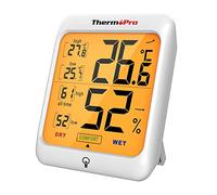ThermoPro TP53 Thermomètre Intérieur Maison Hygrometre Interieur Hygrometre Cave a Vin et D'humidité Thermomètre D'ambiance avec Rétroéclairage Thermomètre Hygromètre de Reptile avec Grand Écran