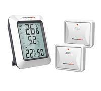 ThermoPro TP60C Hygromètre Numérique Thermomètre Intérieur Extérieur Moniteur D'humidité avec Indicateur de Température Sans Fil Thermomètre de Reptile et Amphibie avec Une Portée de 150M, Lot de 2