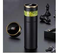 Thermos à café - Bouteille d'eau de sport intelligente avec affichage LED de la température ，avec filtre en acier inoxydable (noir)