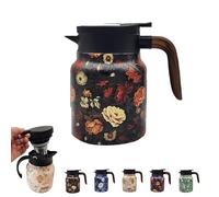 Thermos à thé Raidley vintage à motif floral, thé Doresty, nouveau thermos à thé vintage Raidley 2025 avec infuseur, mini-cafetière, carafe thermique en acier inoxydable avec couvercle pour boissons