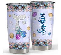 Thermos Avec Paille Et Couvercle Tasse À Boire Isotherme Réutilisable Gobelet De Café Pour Noël Papa Maman 590 Ml Bijou Personnalisé Style Gobelet Sirène