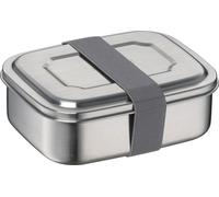 TC Sandwich Box 0,80 l, gris pierre, acier inoxydable non laqué avec bande textile - Boîte à sandwich en acier inoxydable pour l'université, l'école, le bureau, passe au lave-vaisselle THERMOCAFÉ by
