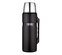 THERMOS Thermos King en acier inoxydable, acier inoxydable noir 1,2 L, bouteille isotherme avec gobelet 4003.232.120 Passe au lave-vaisselle, thermos garde au chaud 24 heures au froid pendant 24 heures, sans BPA