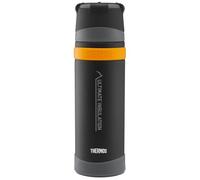Thermos - Bouteille isotherme réutilisable en acier inoxydable pour boissons chaudes ou froides, bouteille d'eau scellée sous vide avec un couvercle anti-fuite, noir mat, 500 ml