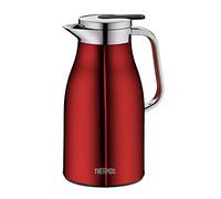 Thermos Century 4046.248.100 Bouteille isotherme en acier inoxydable 1 l avec insert en verre et bouton verseur à une main pour 8 tasses, canneberge