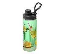 Thermos de sport en acier inoxydable avec fleurs et limonade de 532 ml, convient pour les hommes et les femmes, conservation efficace de la chaleur, facile à transporter