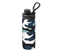 Thermos de sport en acier inoxydable camouflage marin de 532 ml, convient pour les hommes et les femmes, conservation efficace de la chaleur, facile à transporter