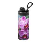 Thermos de sport en acier inoxydable de 532 ml, motif fleur nationale malaisienne, convient pour le cyclisme, la gym, le basket-ball, le thermos d'extérieur