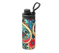 Thermos de sport en acier inoxydable en forme de fleur de 532 ml, adapté pour les hommes et les femmes, conservation efficace de la chaleur, facile à transporter