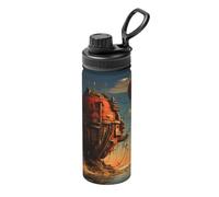 Thermos de sport en acier inoxydable Fortress on the sea de 532 ml, convient pour les hommes et les femmes, conservation efficace de la chaleur, facile à transporter