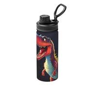 Thermos de voyage dinosaure à grande bouche en acier inoxydable, thermos de sport de 532 ml, adapté pour le cyclisme, la gym, le basket-ball, thermos d'extérieur