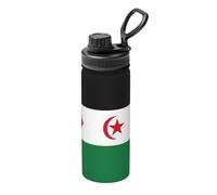 Thermos de voyage en acier inoxydable Drapeau du Sahara occidental 532 ml, adapté pour le cyclisme, la gym, le basket-ball, thermos d'extérieur