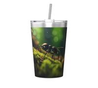 Thermos de voyage imprimé King of ants - Bouteille d'eau portable pour garder au chaud et au froid, tasse de voyage pour le bureau et le sport en voiture