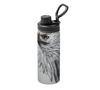 Thermos d'extérieur en acier inoxydable Sketching an Eagle 532 ml, adapté pour le cyclisme, la gym, le basket-ball, les voyages