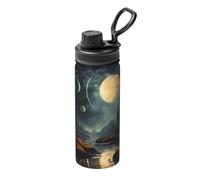Thermos d'extérieur en acier inoxydable, thermos de sport Moon Stars and Planets 532 ml, adapté pour le cyclisme, la gym, le basket-ball, les voyages