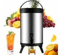 Thermos distributeur de boissons chaude et froide, Fontaine Isotherme Distributeur de Boisson en Acier Inoxydable, Conteneur Isotherme avec Robinet Portable pour Camping Restauration (8L)