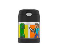 THERMOS FUNTAINER 10 Ounce Stainless Steel Vacuum Insulated Kids Food Jar with Folding Spoon, Minecraft
