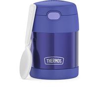 THERMOS FUNTAINER 10 Ounce Stainless Steel Vacuum Insulated Kids Food Jar with Folding Spoon, Purple