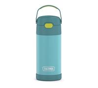 THERMOS FUNTAINER 12 Ounce Stainless Steel Vacuum Insulated Kids Straw Bottle, Blue/Green