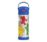 THERMOS FUNTAINER 16 Ounce Stainless Steel Vacuum Insulated Bottle with Wide Spout Lid, Mario