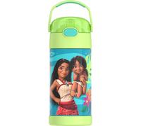 THERMOS FUNTAINER Bouteille d'eau avec paille - 355 ml - Bouteille d'eau isotherme en acier inoxydable pour enfants avec couvercle, Vaiana 2