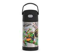 THERMOS FUNTAINER Bouteille d'eau avec paille - 355 ml - Bouteille d'eau isotherme en acier inoxydable pour enfants avec couvercle, Tortues Ninja