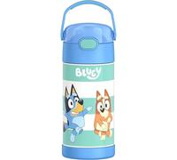 THERMOS FUNTAINER Bouteille isotherme en acier inoxydable avec paille pour enfants, 355 ml, bleu