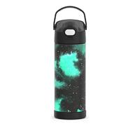 THERMOS FUNTAINER Bouteille isotherme en acier inoxydable de 473 ml avec couvercle bec large, vert galaxie