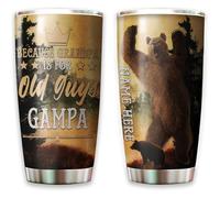 Thermos Gobelet De Café Gobelet De Voyage Pour Maman Ami Collègue 590 Ml Parce Que Papi, C'Est Pour Les Vieux ! Tasse Gampa Pour La Fête Des Pères - Promu Grand-Père Pour Être Amoureux Des Ours