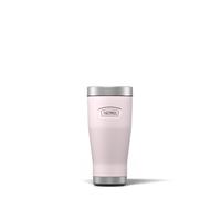 Thermos Gobelet de voyage isotherme réutilisable en acier inoxydable pour boissons chaudes ou froides, bouteille d'eau scellée sous vide avec couvercle anti-fuite, rose pivoine, 470 ml