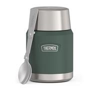 Thermos Icon Food Jar Pot alimentaire en acier inoxydable 18/8 à double paroi Vert mat/forêt avec cuillère pliable et fond antidérapant 0,47 l