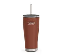 Thermos Icon Series Gobelet isotherme en acier inoxydable avec paille 24 onces Saddle
