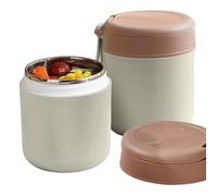 Thermos isotherme anti-fuite pour nourriture - 500 ml, Pot isotherme en acier inoxydable avec cuillère pliable, isotherme sous vide, résistant aux fuites, bol portable de qualité alimentaire sans BPA