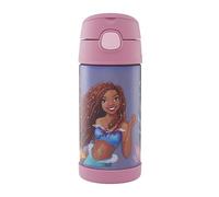 Thermos Kids Funtainer Straw Bottle Disney Bouteille isotherme pour enfant, 0,35 l, en acier inoxydable, avec paille, passe au froid pendant 12 h, passe au lave-vaisselle, étanche, sans boissons