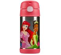 Thermos kids FUNTAINER STRAW BOTTLE DISNEY Bouteille isotherme pour enfant en acier inoxydable avec paille 0,35 l Motif princesses Passe au froid 12 h au lave-vaisselle Étanche sans pétillage