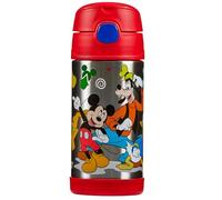 THERMOS kids FUNTAINER STRAW BOTTLE DISNEY Bouteille isotherme pour enfant en acier inoxydable avec paille 0,35 l Motif Mickey Bouteille isotherme pour enfant avec paille 12 h au froid Passe au