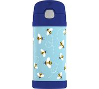 THERMOS kids Isolier-Trinkflasche FUNTAINER STRAW BOTTLE, Thermosflasche, Flasche, Edelstahl, Bees, 350 ml, 4113404035