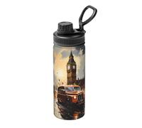 Thermos London Color Taxi en acier inoxydable, adapté pour le cyclisme, la gym, le basket-ball, les voyages, les sports de plein air - 532 ml