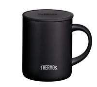 Thermos Longlife Cup 4071.232.035 Gobelet en acier inoxydable noir avec couvercle rabattable pour garder les boissons chaudes plus longtemps, idéale pour le bureau ou le camping