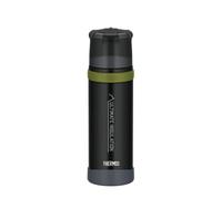 Thermos Mountain Beverage Bottle Bouteille Isotherme, en Acier Inoxydable, avec gobelet, Chaude Pendant 24 h/24 h Froid, légère, Robuste, Bouchon démontable, sans BPA Noir 0,50 l