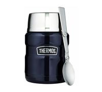 Thermos pour aliments Thermos avec cuillère pliable et tasse 470ml bleu foncé