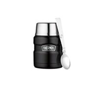 Thermos pour aliments Thermos avec cuillère pliable et tasse 470ml noir mat